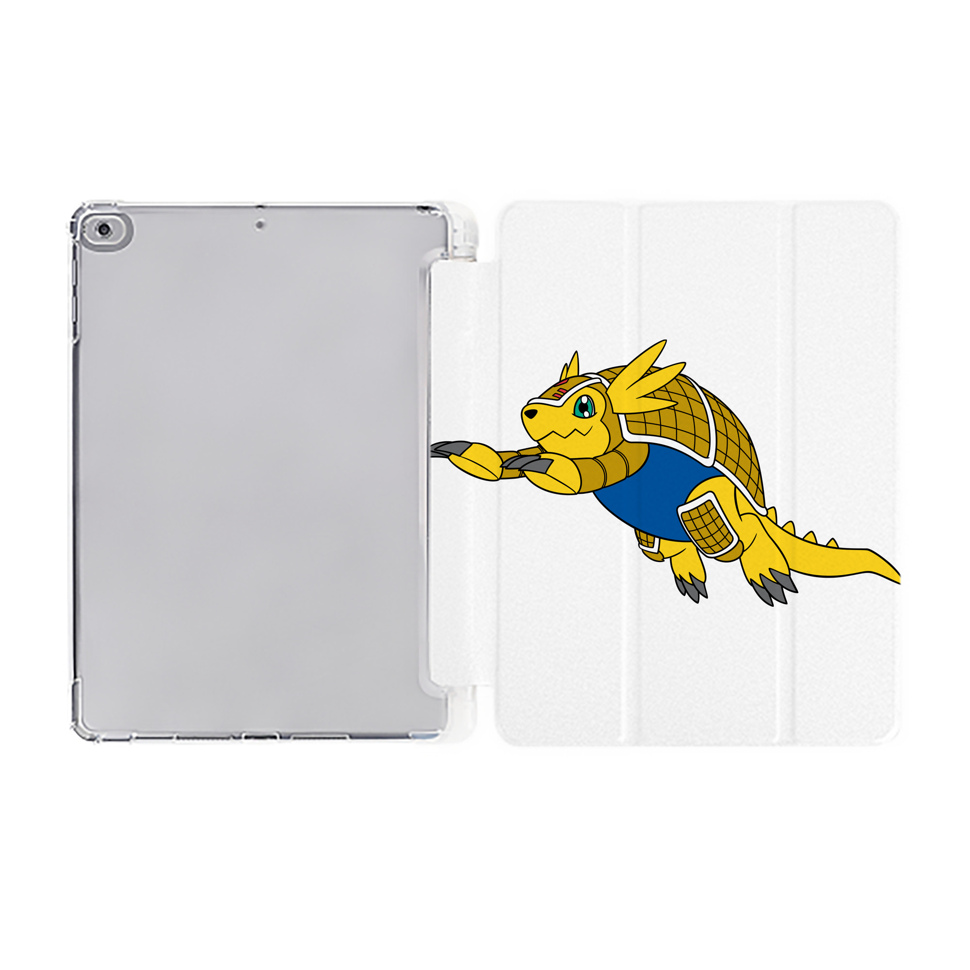 （画像用） Digimon デジタルモンスター/デジモン IPad ケース ペン収納付き 三つ折りスタンド PUレザー×シリコン 対応機種9.5/10.5/10.9インチ